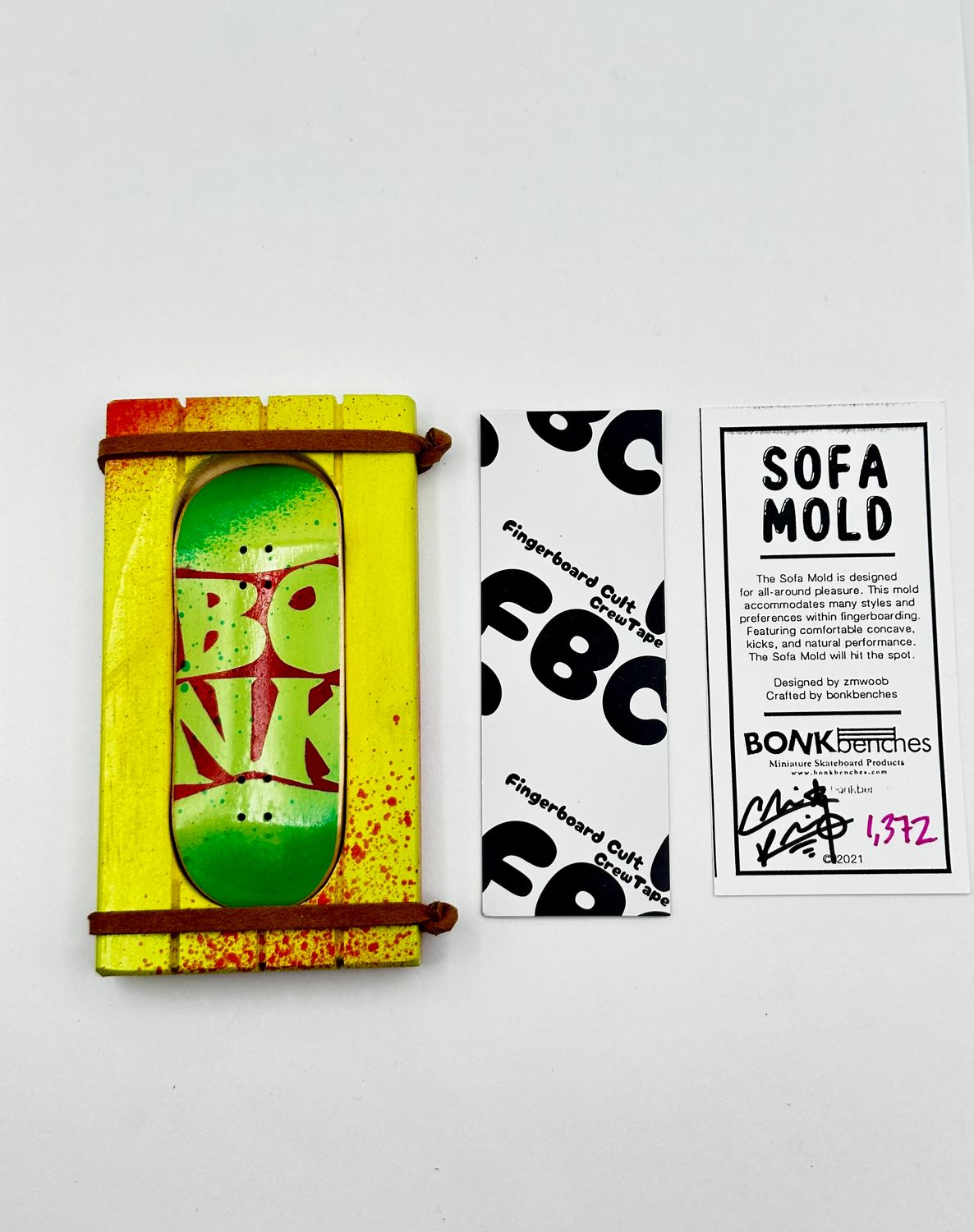 Bonk Benches Custom Sofa Mold Fingerboard Deck #1372 36mm