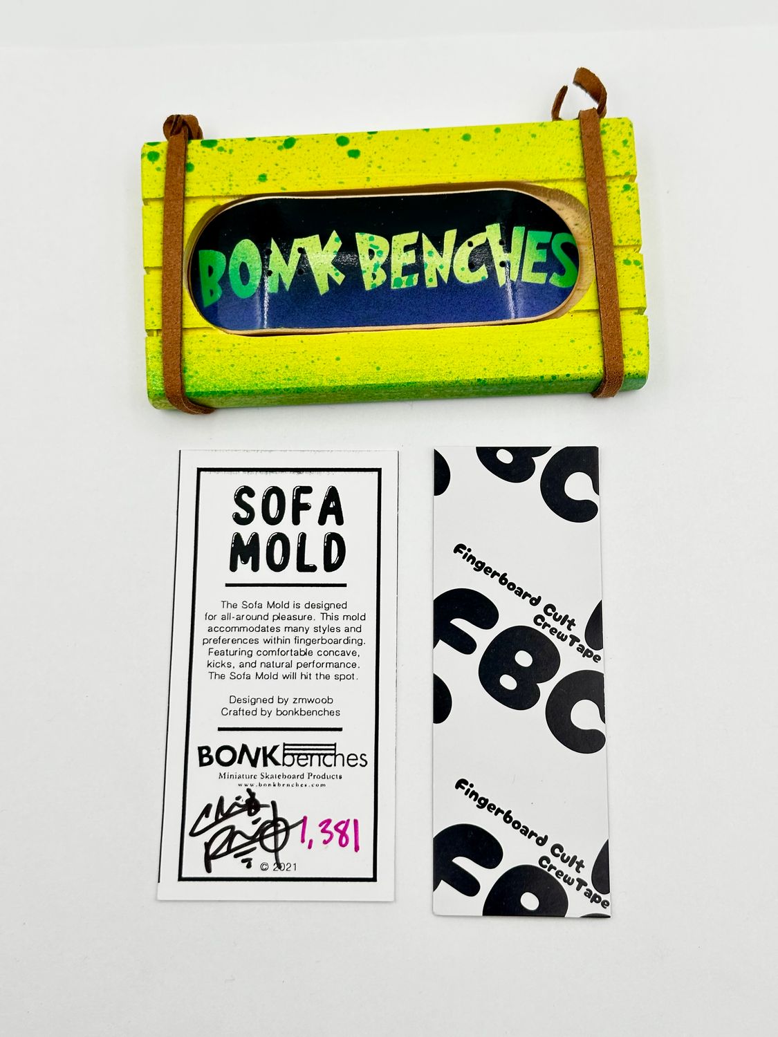 Bonk Benches Custom Sofa Mold Fingerboard Deck #1381 34mm