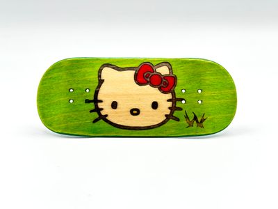 Workers FB Fingerboard Deck Hello Kitty Green 36mm Street Shape