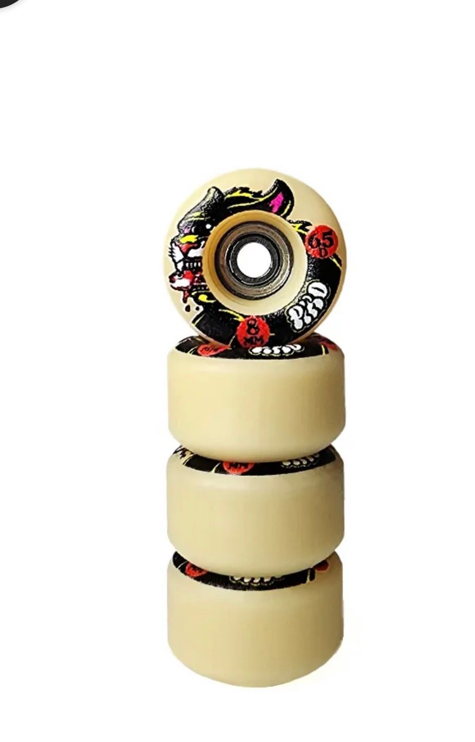 PIRO Performance Fingerboard Wheels Real Wear Graphic , Color: Bakeneko Tan