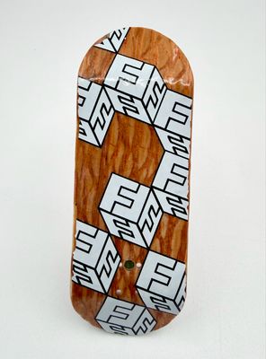 FlatFace X Cowply - G16 33.6mm - FF Cubes White SE Fingerboard Deck