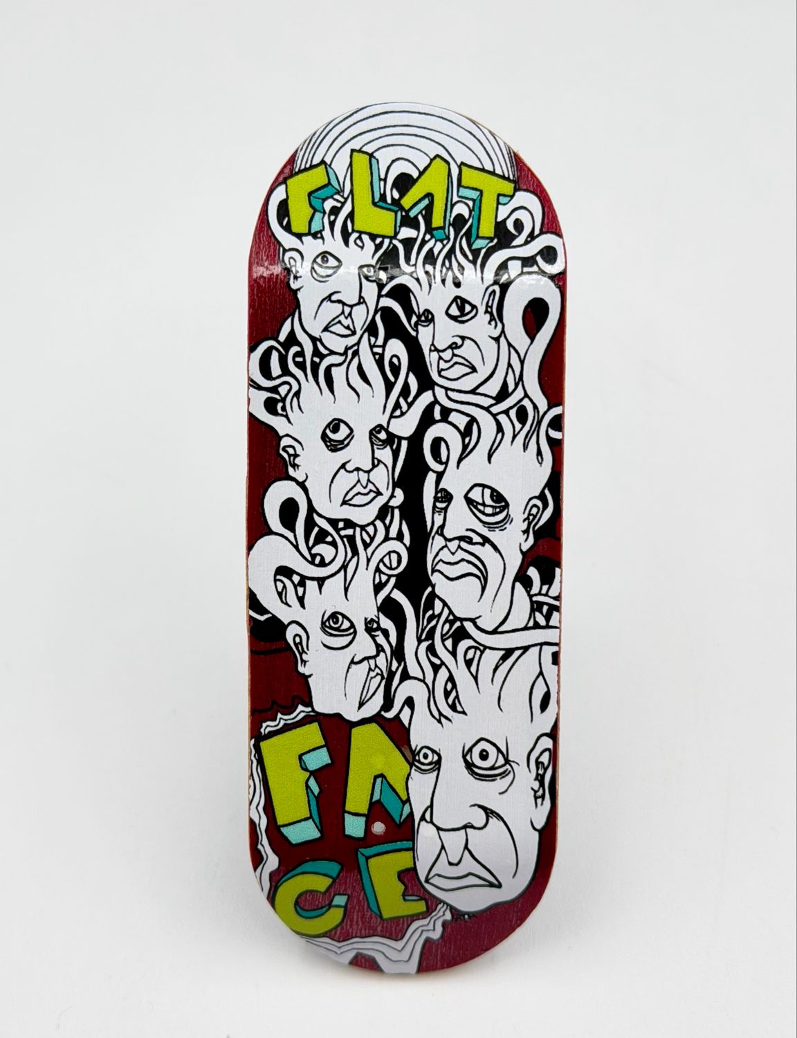 FlatFace X Cowply - G15.12 33.6mm - Zeph Special Edition Green Text Fingerboard Deck