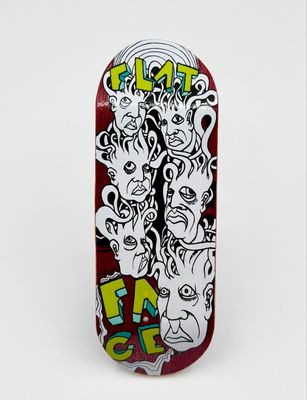 FlatFace X Cowply - G15.12 33.6mm - Zeph Special Edition Green Text Fingerboard Deck