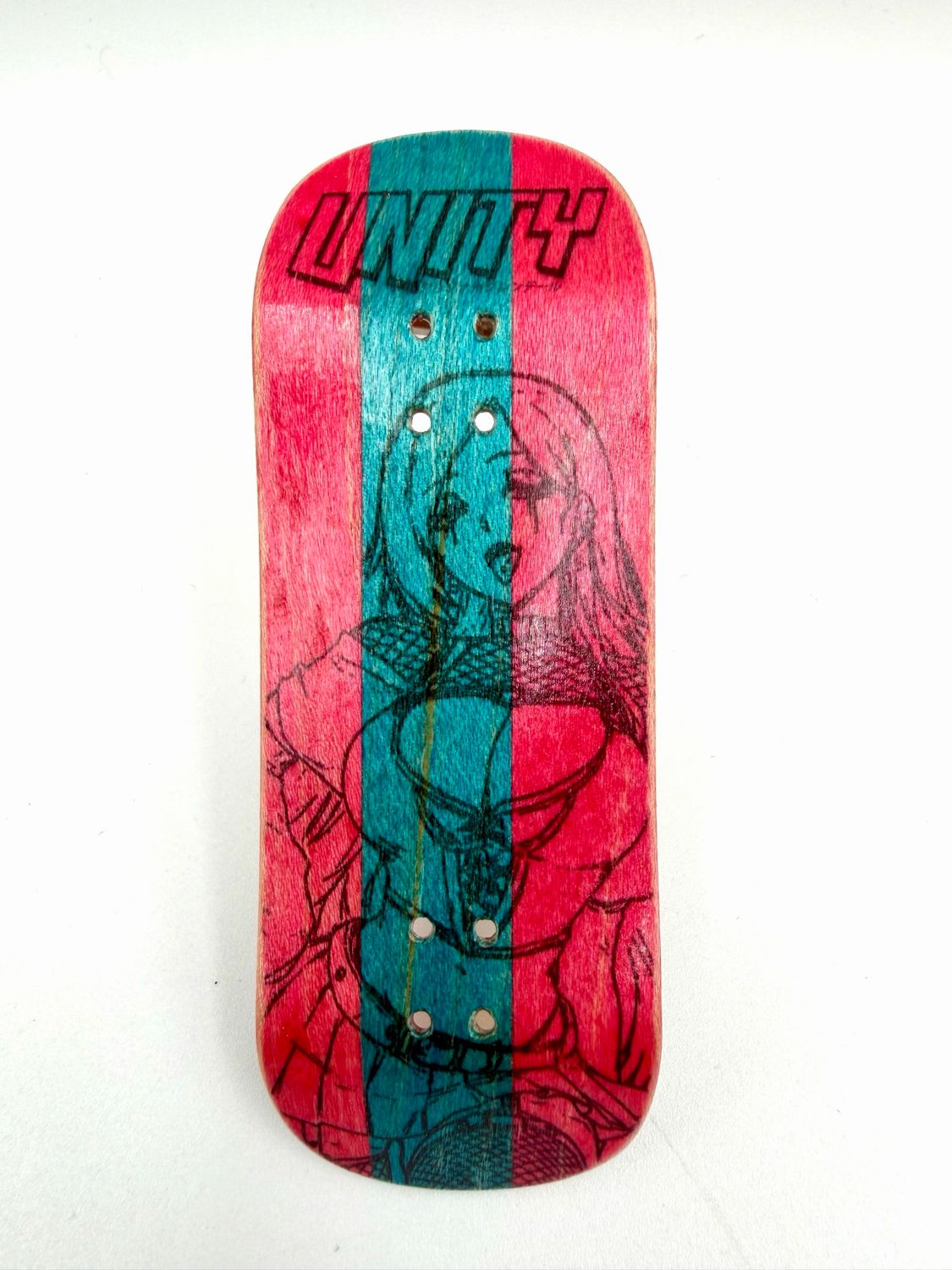 Boardkennel Fingerboard Deck Unity Anime Girl Red/ Blue Split 34mm