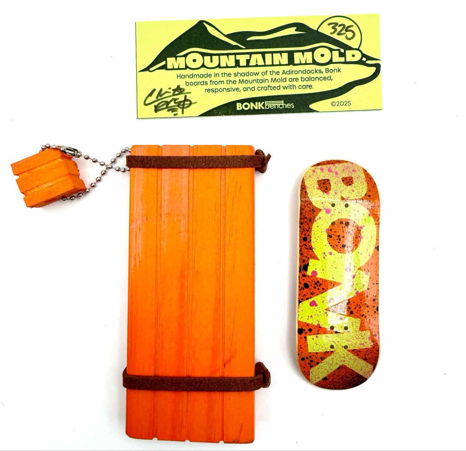 Bonk Benches Mountain Mold Fingerboard Deck #325 34mm
