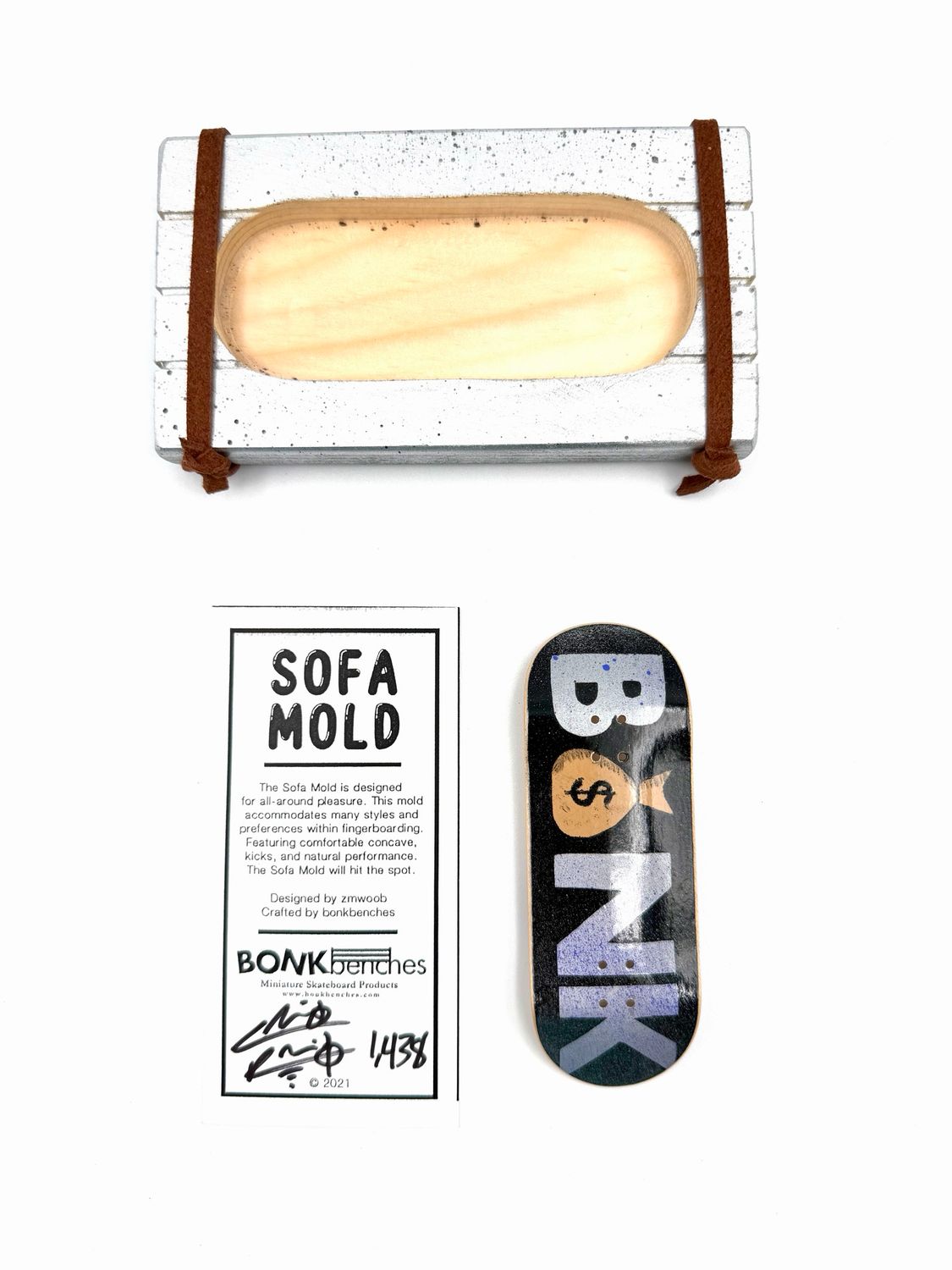 Cash x Bonk Benches Fingerboard Deck #1438 34mm