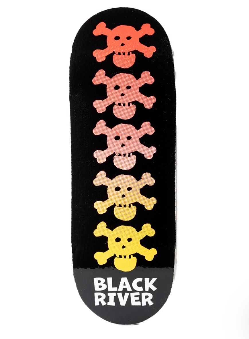 Blackriver Fingerboard Deck- Riverlabel Skulls 33.3mm Medium Concave