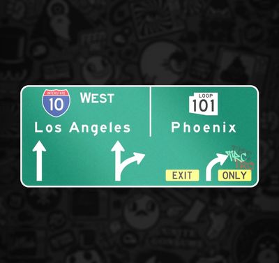 Tiny Ramp Co. AZ - CA Highway - Reflective Sign