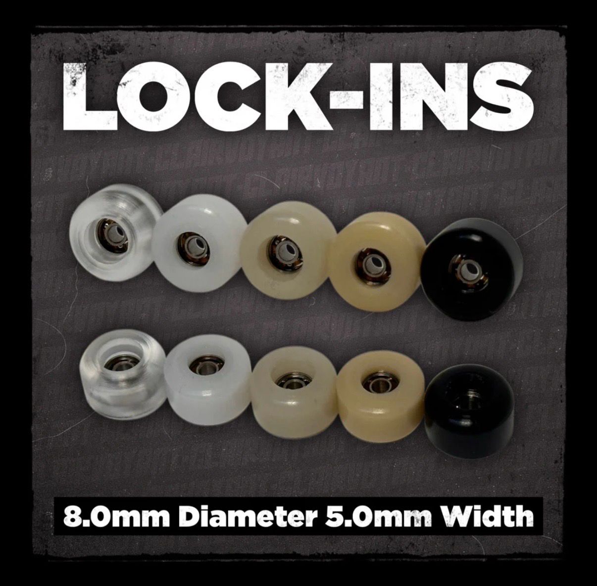Clairvoyant Fingerboard Wheels Lock Ins 8mm 65D