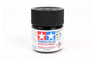 X18 Semi Gloss Black 23ml - 81018 - Tamiya