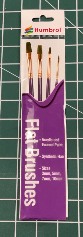 Humbrol Flat Brush Set (4 pc) 3mm/5mm/7mm/10mm - HUMBROL AG4035