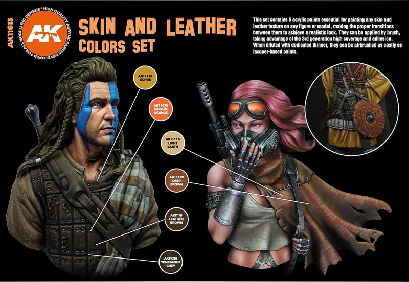 AK Interactive 3G Skin and Leathers Paint Set AK11612