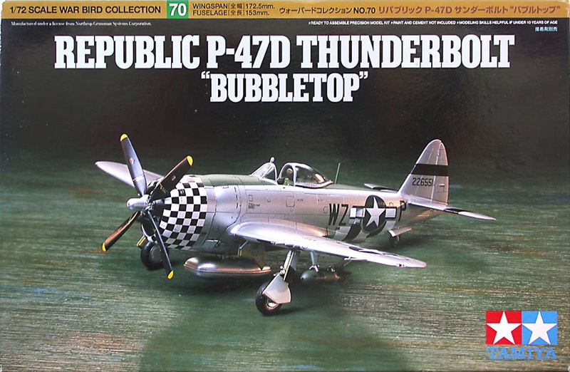 Republic P-47D Thunderbolt "Bubbletop" Tamiya No. 60770 1:72