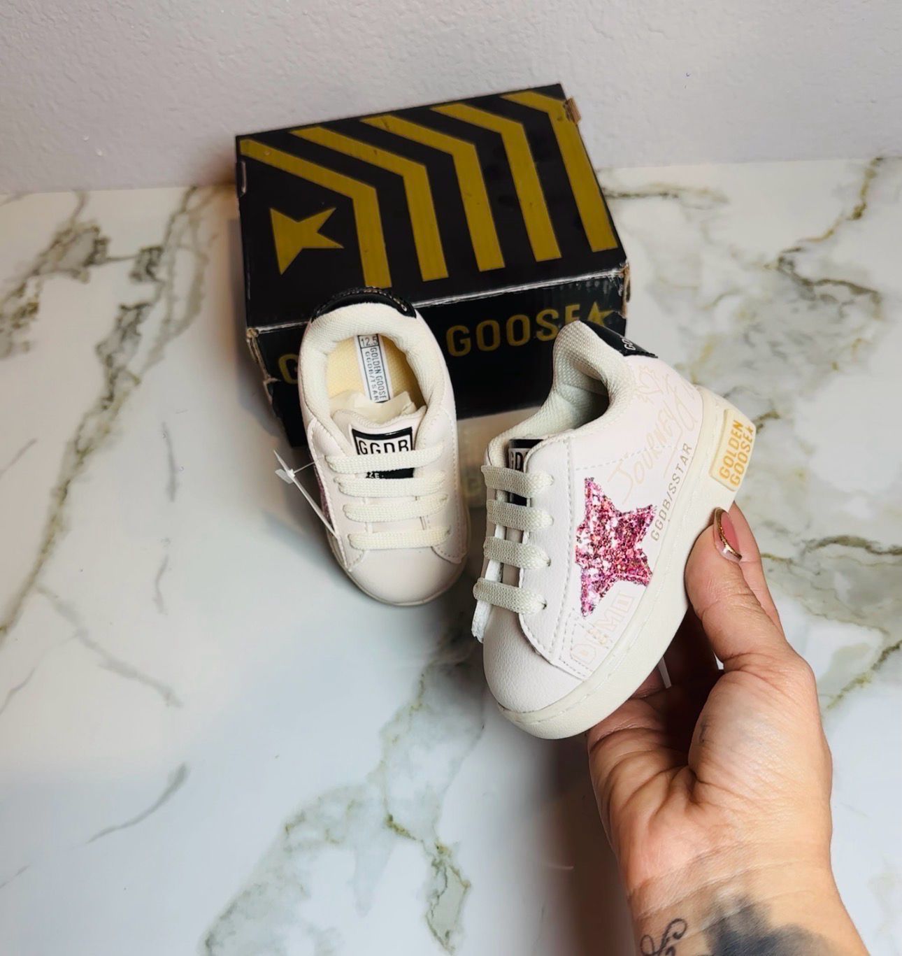 Golden sneakers