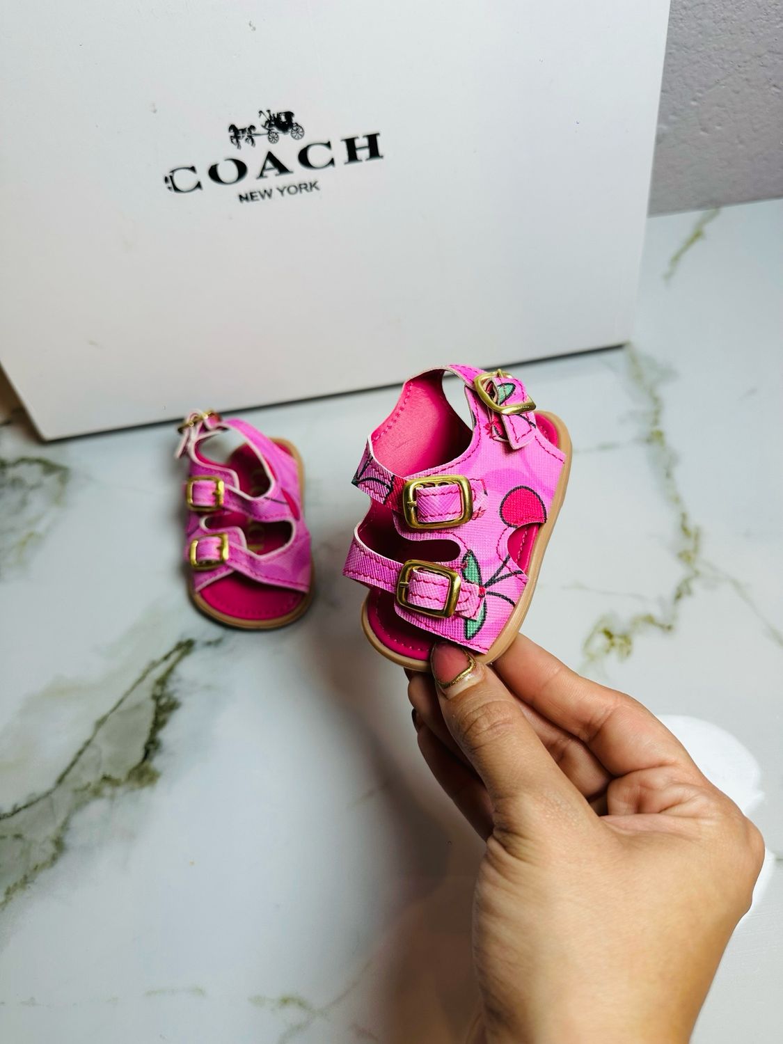 Cherry coach sandals