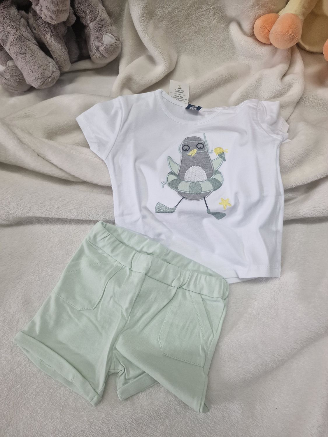 Conjunto pingüino verde