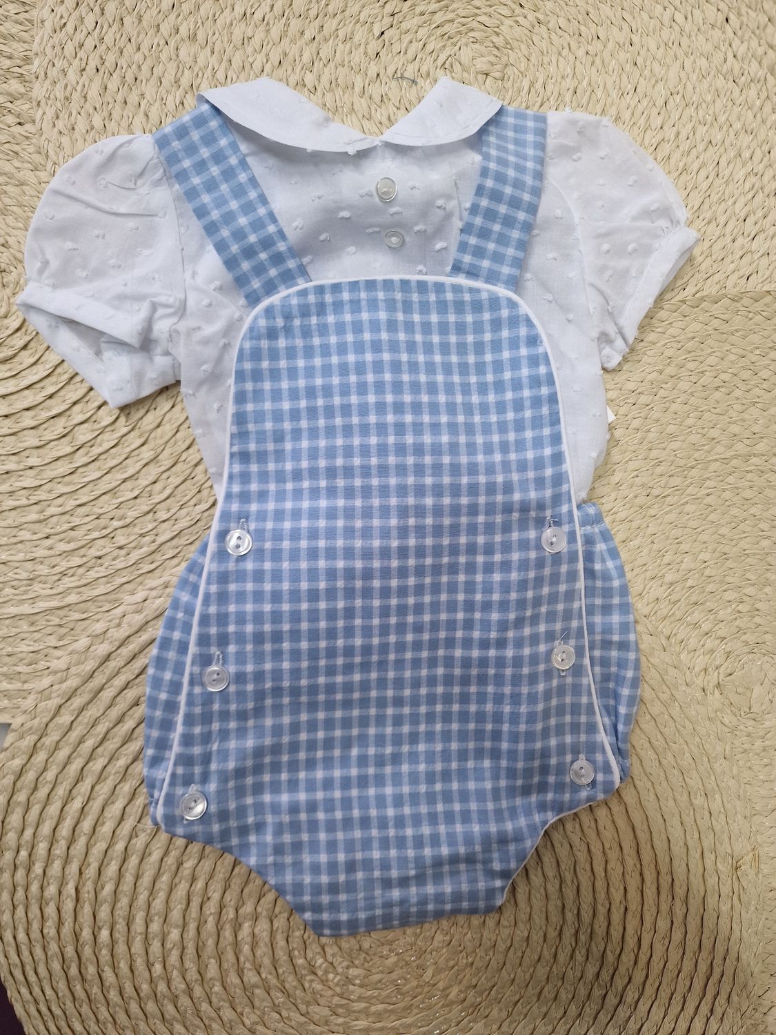 Pelele vichy azul