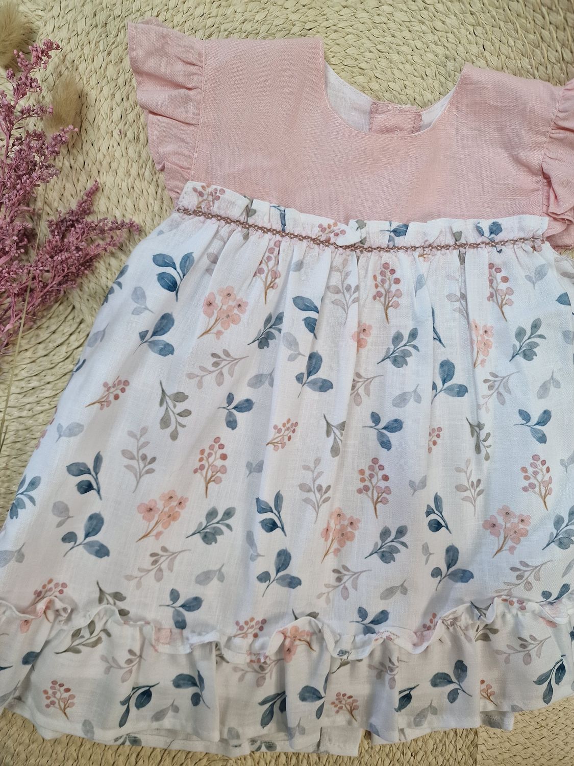 Vestido flores rosa
