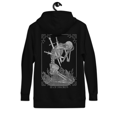 3 Of Swords Embroidered Hoodie: NVYMII Tarot Collection Vol. 1