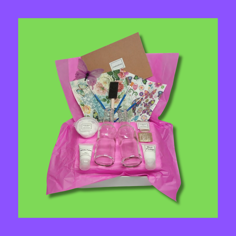 Glass Bottle Crafty Kit for Decoupage Delight