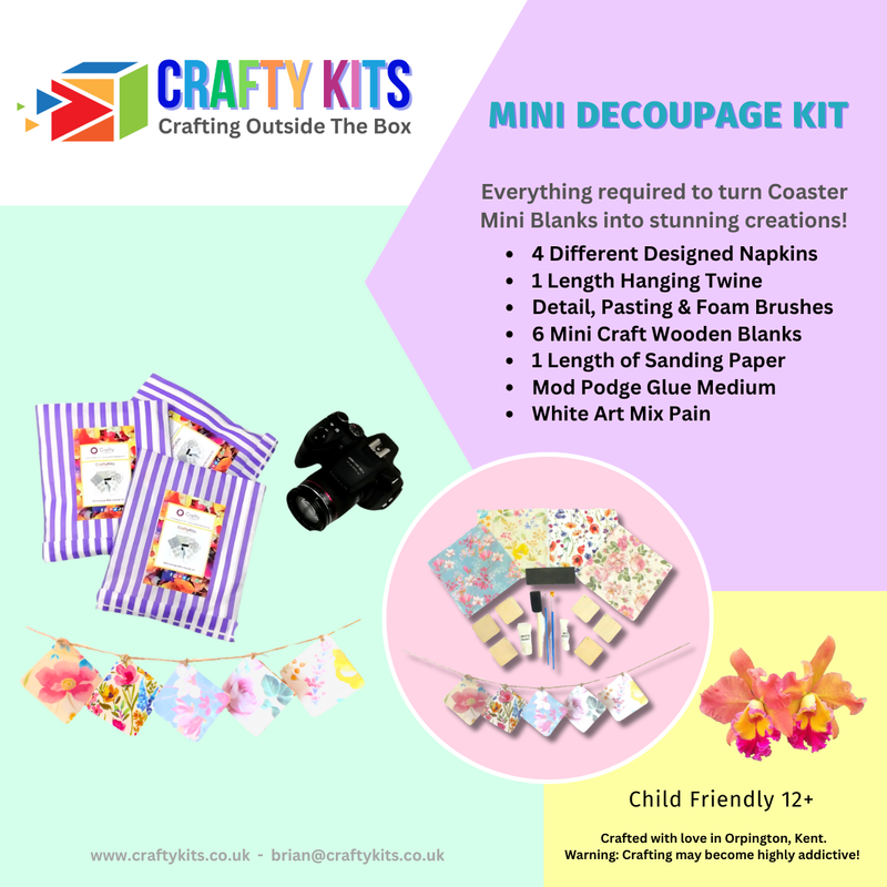 Wholesale Mini Coaster Wall Hanging Decoupage Kits — Custom-Branded for Your Business!
