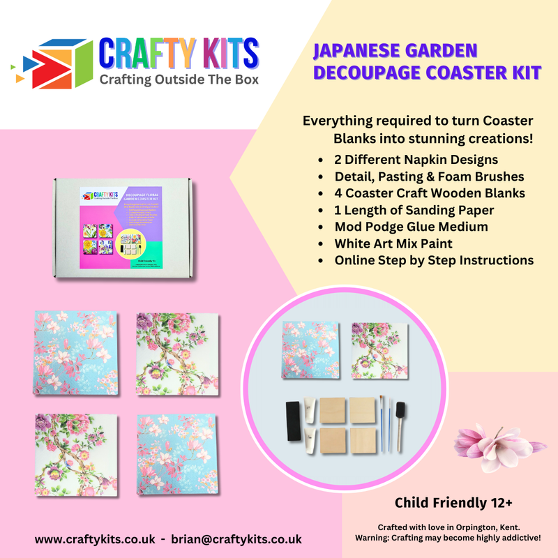 Craft Kit Japanese Garden - Decoupage Coaster Starter Kit