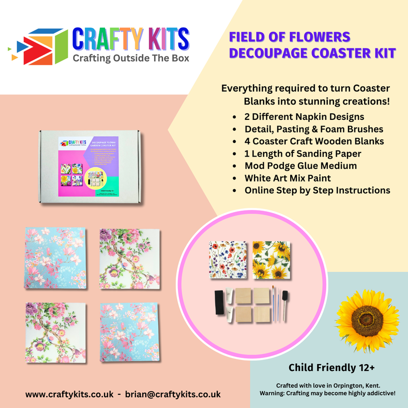 Field of Flowers - Coaster Decoupage Starter Kit