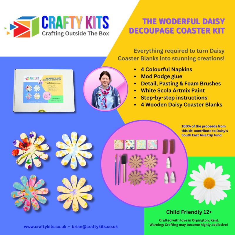 The Wonderful Daisy Decoupage Coaster Kit