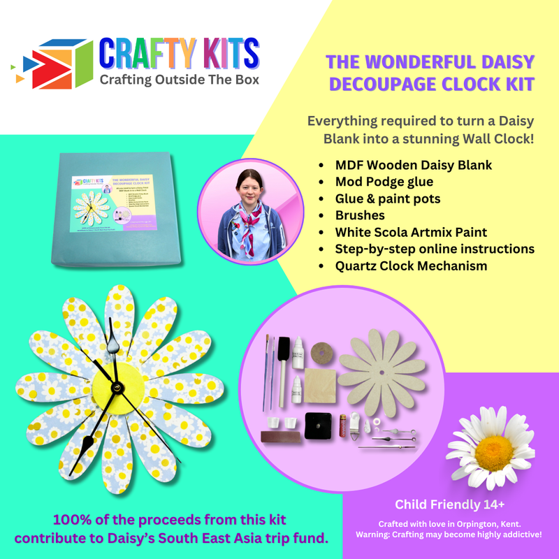 The Wonderful Daisy Decoupage Clock Kit