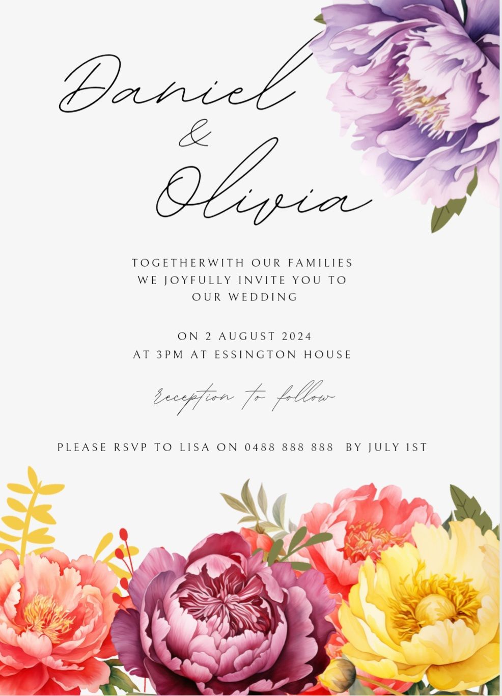 Animated - Wedding Flower Party Invitation + Printable Version