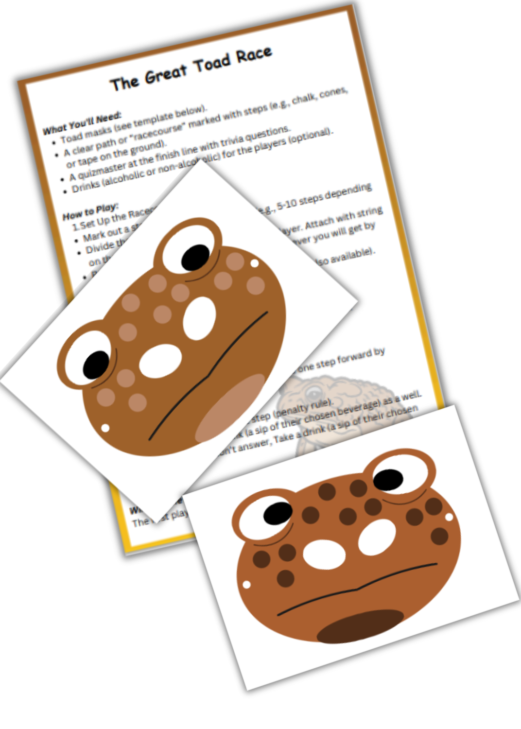Print at Home - The Great Toad Race Party Game