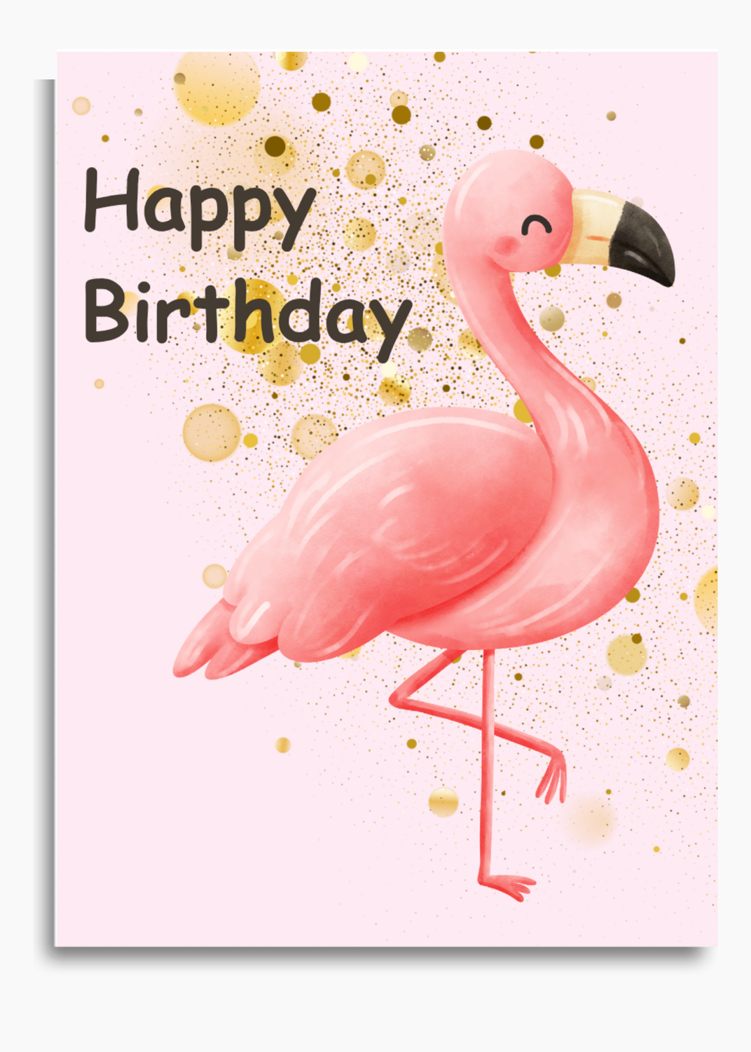 Flamingo Birthday Card - Digital Download