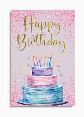 Cake and Candles Birthday Card - Digital Download