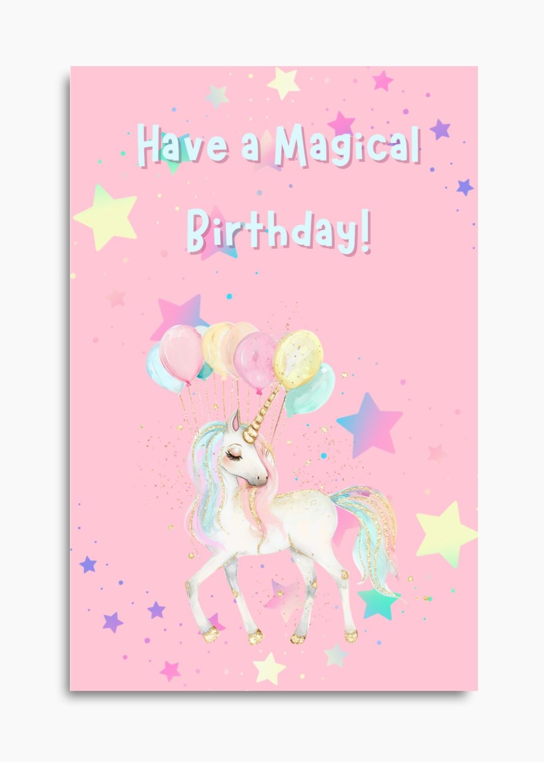 Unicorn Magic Birthday Card - Digital Download