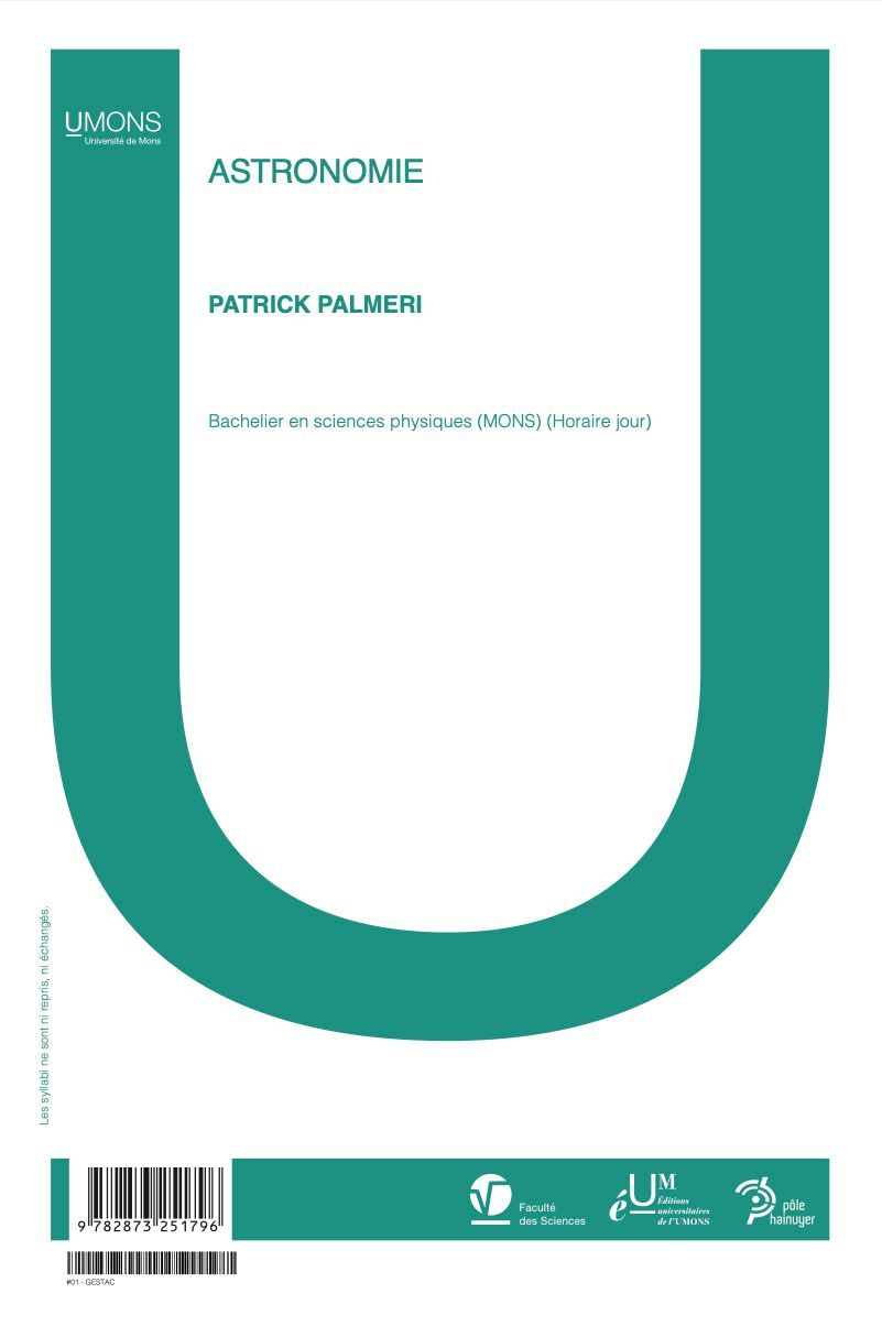 Astronomie (Sciences 1er quadri) 
Patrick Palmeri