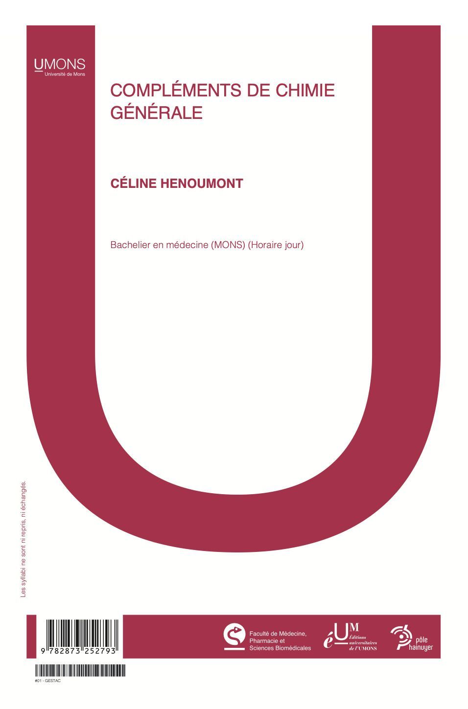 Compléments de chimie générale  (Médecine 1er quadri) Céline Henoumont