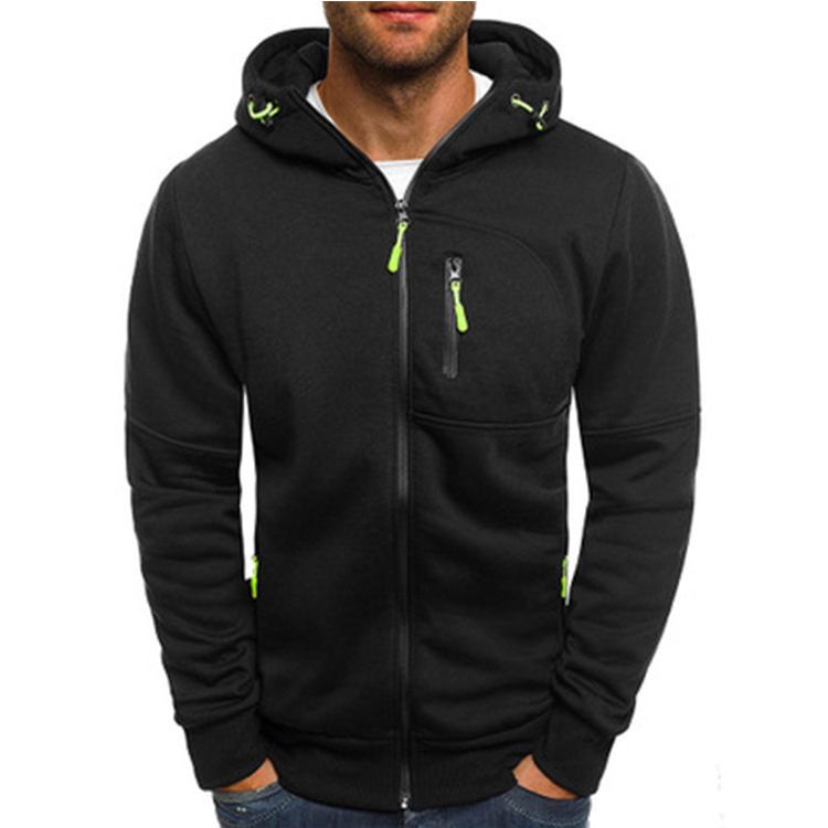Men&#39;s Sports Cardigan Hooded Jacket, Color: M