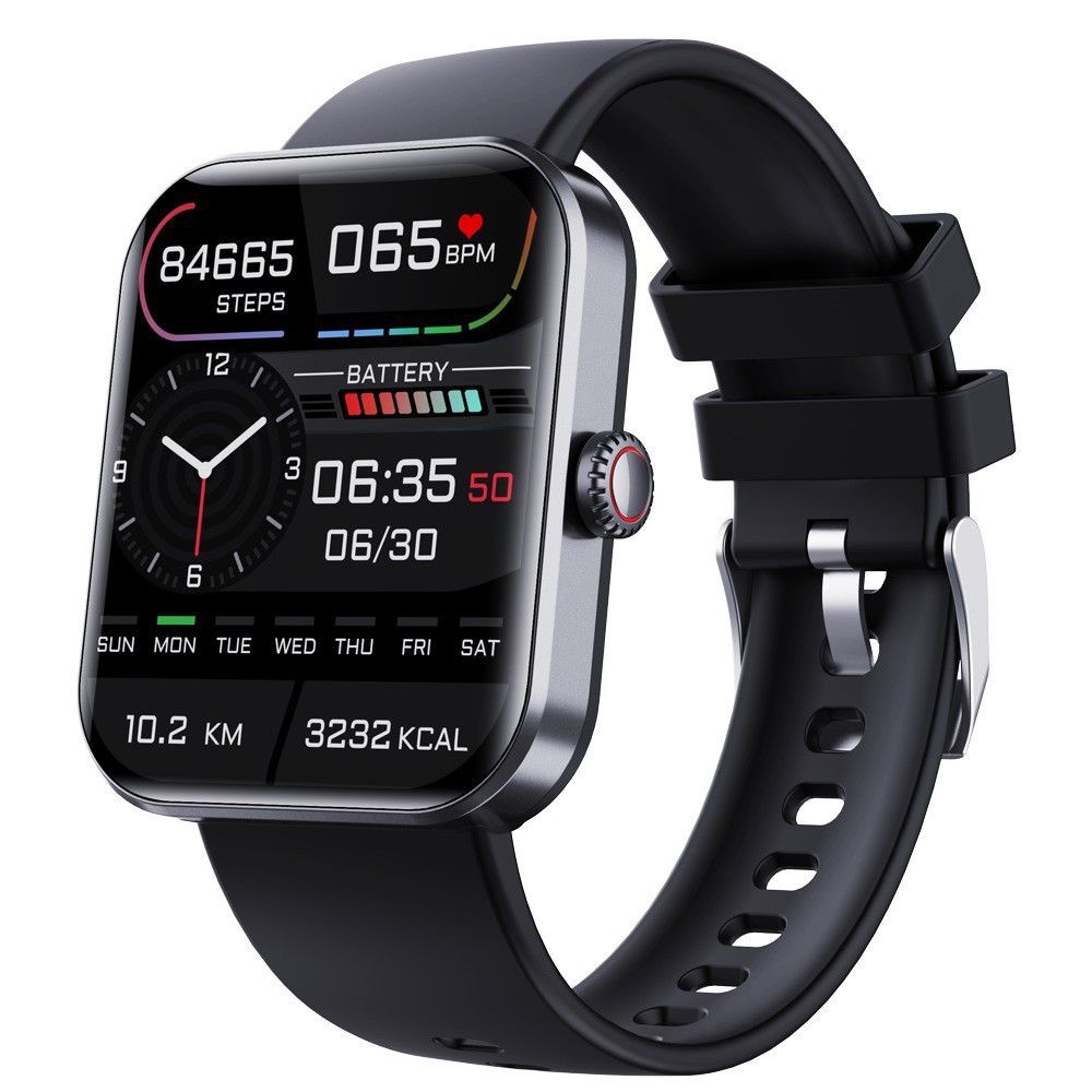 Smart Watch. Large Screen body Monitoring Watch, Color: Black silicone english instruction manual