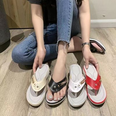 Plus size Women&#39;s casual Beach buckled Wedge Sandals