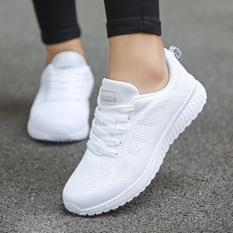 Men and Women&#39;s Sports Running Light wt. Shoes, Size: 35, Color: A08 white dense mesh
