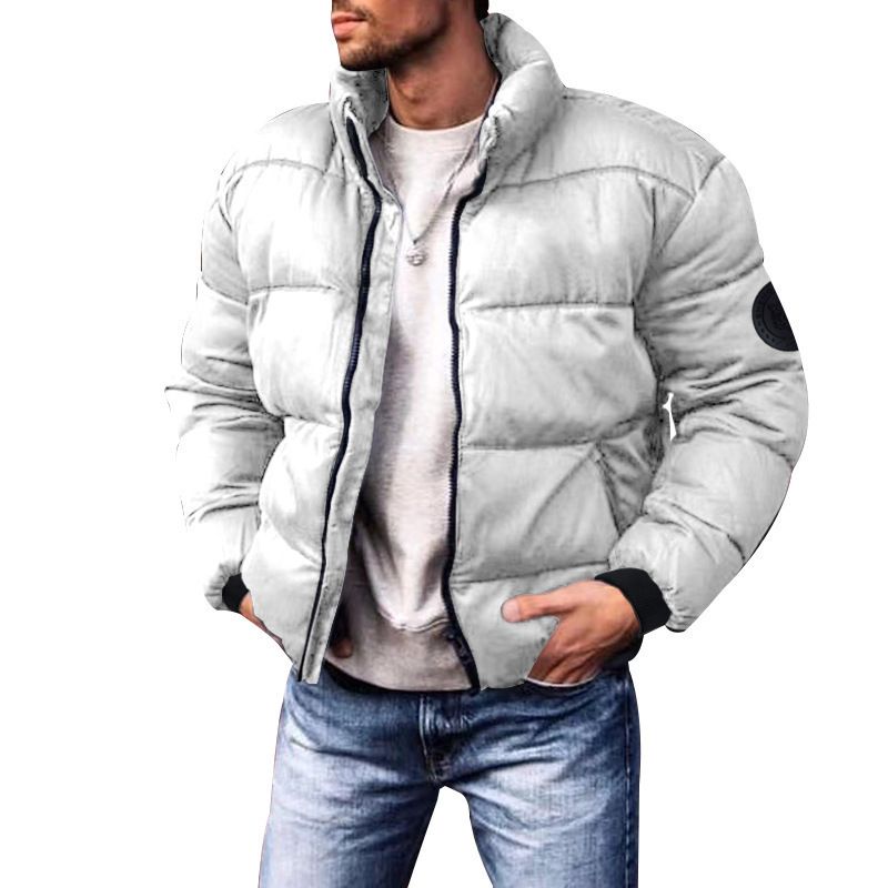 Men&#39;s Cotton-padded, Stand-up Collar Jackets, Size: M, Color: Grey