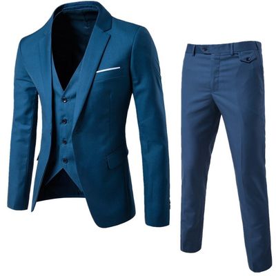 Men&#39;s Business Casual 3 pcs Groom Wedding Suit