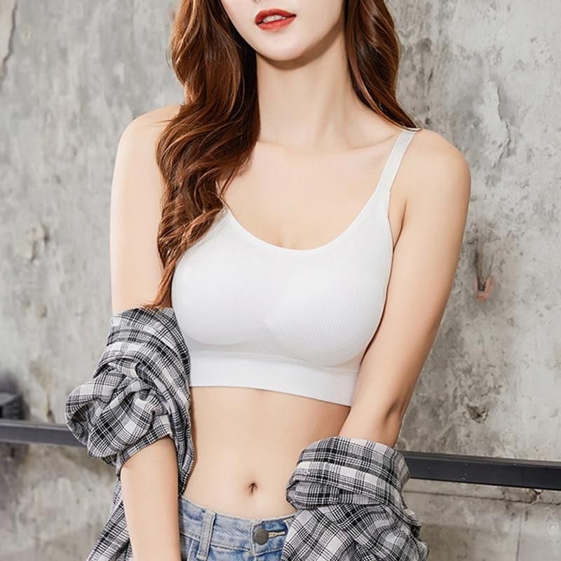 Girls&#39; single underwear sports bra without steel ring, Color: White, Size: Free Size
