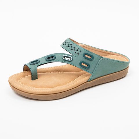 European And American Flip-flop sandals, Size: 35, Color: Green