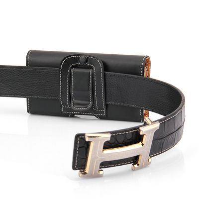 Men&#39;s Cell Phone PU Leather belted waist holder