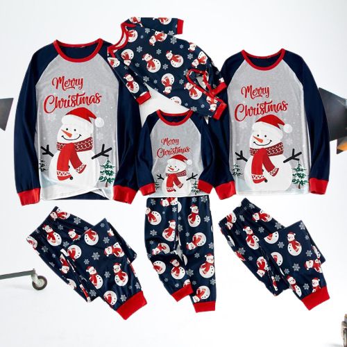 Xmas Parent-Child Printed Long Sleeve Pajamas suit, Suitable for height: Dad s, Color: Picture 1