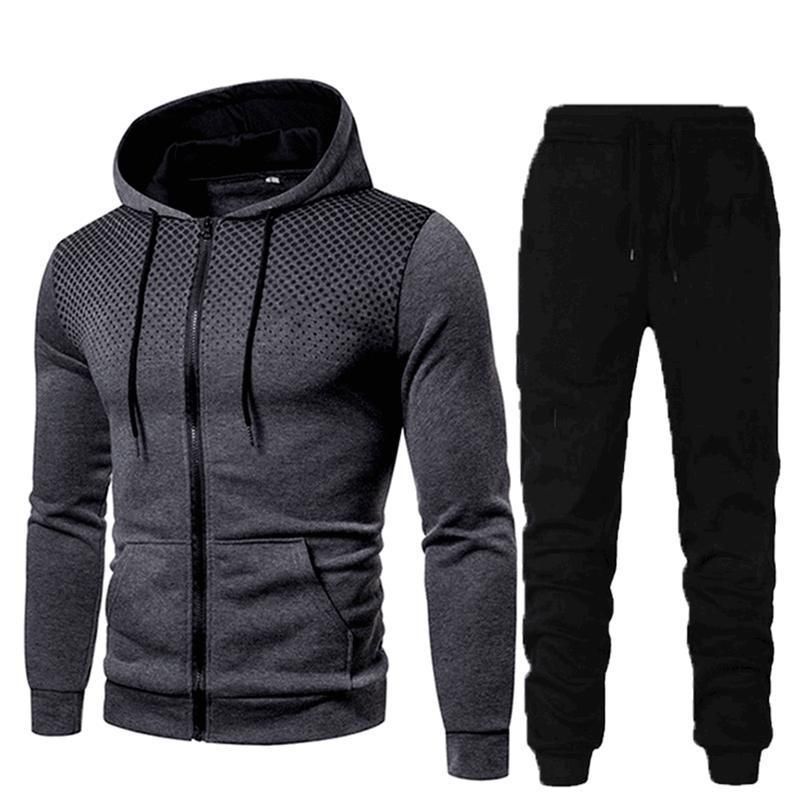 Men&#39;s Sweatshirts and Trousers Sports Fitness Suits, Color: dark gray, Size: S