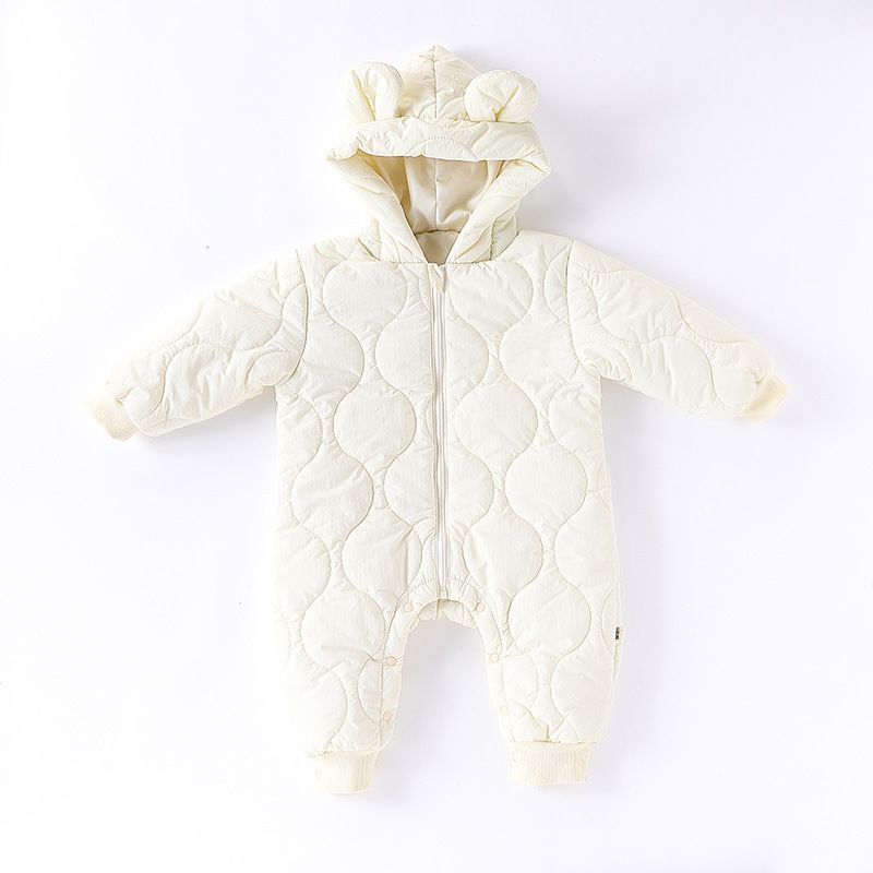 Boys/Girls padded Jump suit Newborn Hooded Jacket, Suitable for height: 66, Color: Off-white