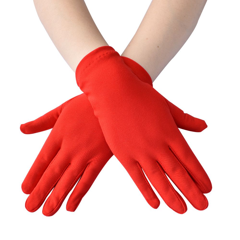 Women&#39;s Hand Guard Milk Silk Stretch Gloves, Color: Red, Size: One size fits all