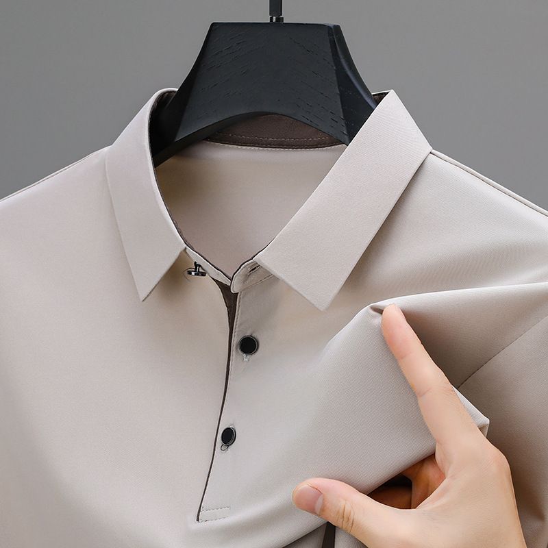 Men&#39;s Short-sleeved Polo Business Casual T-shirt, Size: M, Color: Off-white